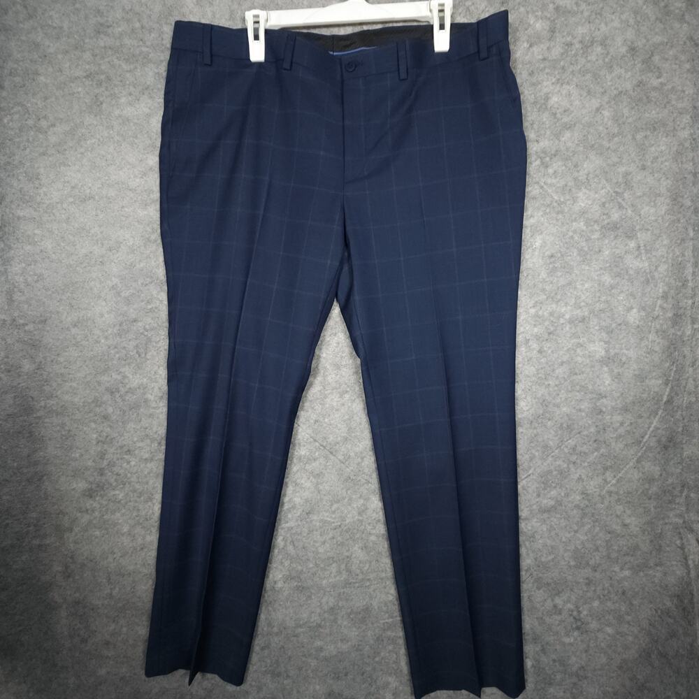 INC International Concepts Dark Blue Plaid Men's Trousers Size 38x30